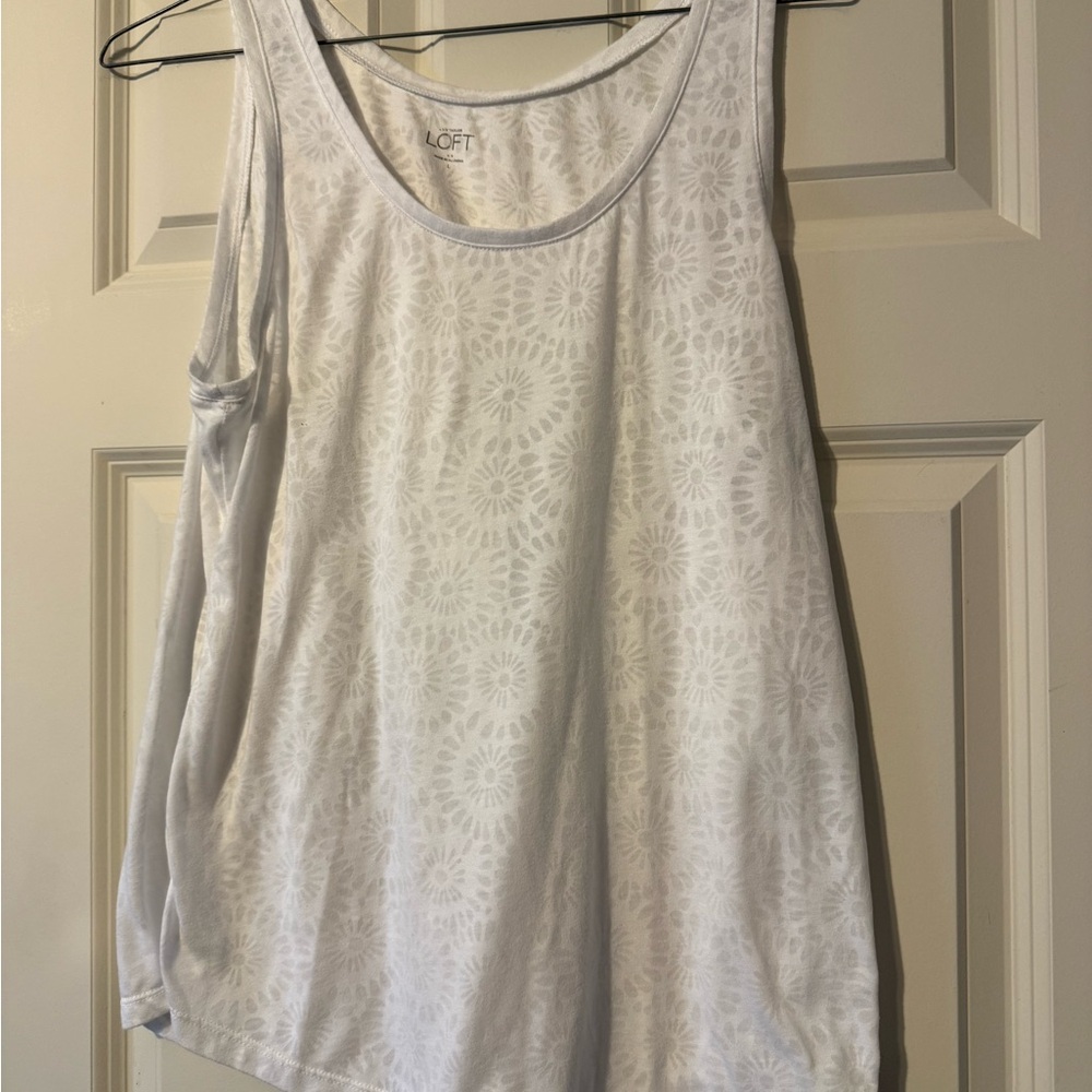 LOFT White Boxy Tank Top